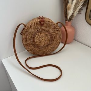 Rattan round bag